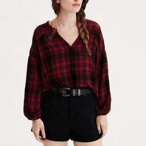 AE Plaid Embroidered Shirt